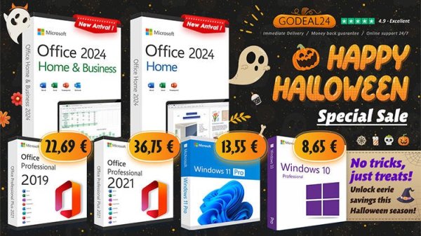 Μαγευτικές προσφορές λογισμικού για το Halloween. Αποκτήστε το Office 2021 για πάντα, με μόνο 29.11€/PC, χωρίς κόλπα, μόνο κεράσματα!