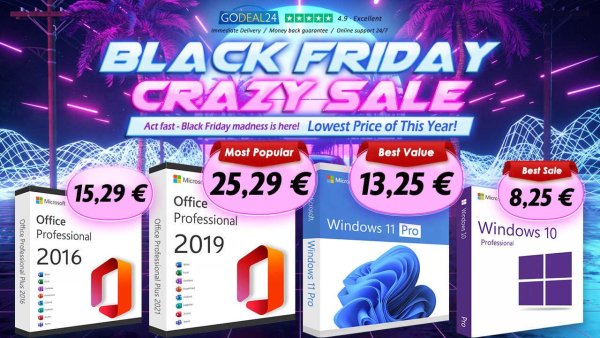 Ξεκίνησαν οι Black Friday Προσφορές της Microsoft: Εξοικονομήστε μεγάλα ποσά με Office Pro Key μόνο με 15,29€!