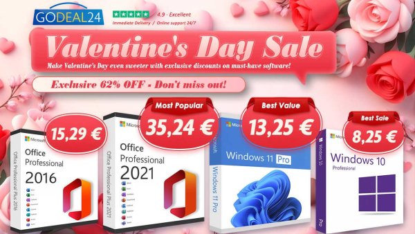 Μοναδική Προσφορά: Office 2021 Pro με 35,24€ για πάντα και Windows 11 Pro σε ειδική τιμή για του Αγίου Βαλεντίνου!